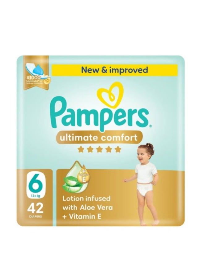 PAMPERS ULTIMATE COMFORT DIAPERS SIZE 6 42s