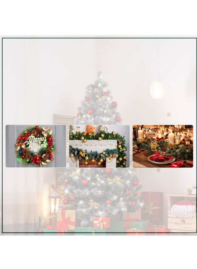 NIBEMINENT إكليل عيد الميلاد الذهبي إكليل عيد الميلاد الاصطناعي لإكليل عيد الميلاد لتزيين باب المدخل مع لمسات ذهبية وزهور اصطناعية كرات ذهبية ورباط كبير للزينة الداخلية والخارجية للمنزل - Image 4