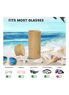 Y&D Sunglasses Case, Cylindrical Glasses Wooden Storage Box Bamboo Wood Home Office (glasses not included)  - Image 5