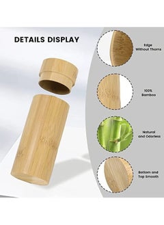 Y&D Sunglasses Case, Cylindrical Glasses Wooden Storage Box Bamboo Wood Home Office (glasses not included)  - Image 3