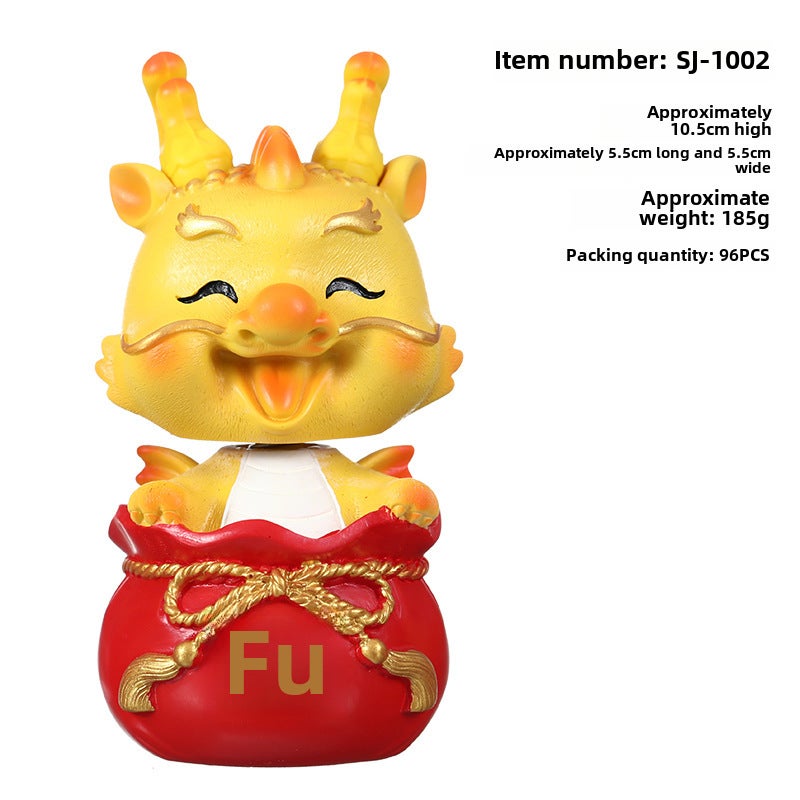 Resin Dragon Figurine Chinese Zodiac Home Decor 1002-money bag Fulong