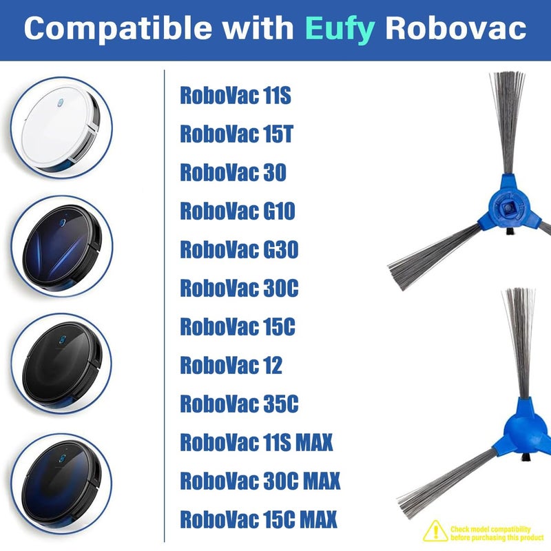 HASTHIP Replenishment Kit 4Pcs Replacement Side Brushes for EUFY 11S RoboVac 30 11 MAX 15C Universal Replacement Parts Replacement Accessories Vacuum Floor Cleaner Robot Replacement Side Brush - Image 2