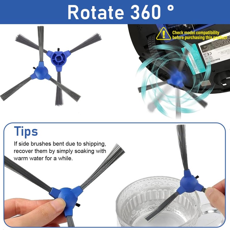 HASTHIP Replenishment Kit 4Pcs Replacement Side Brushes for EUFY 11S RoboVac 30 11 MAX 15C Universal Replacement Parts Replacement Accessories Vacuum Floor Cleaner Robot Replacement Side Brush - Image 5