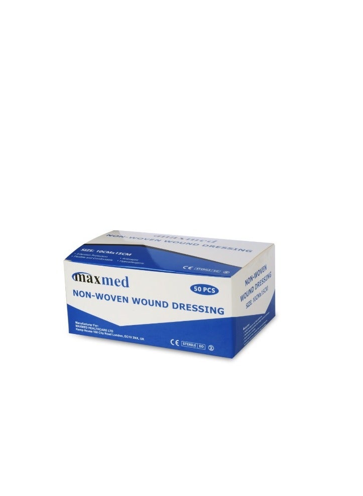 MAXMED NON WOVEN WOUND DRESSING WITH PAD - Maxmed Sterile Adhesive Pads for Wound Care First AID and Protection - 50 Pcs/box - Image 1