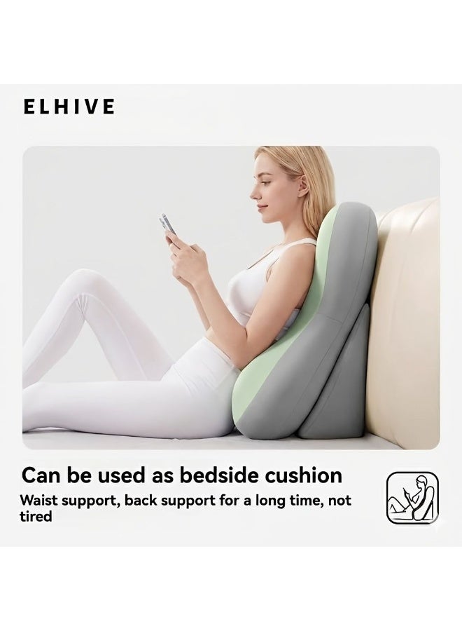 ELHIVE 2-Piece Adjustable Memory Foam Bed Wedge Pillow Set for Back & Neck Support, Mint/Grey - Image 4