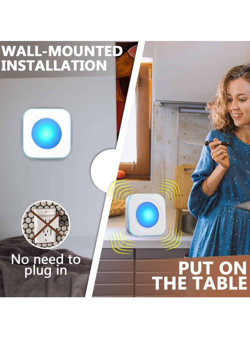 SYOSI Wireless Doorbells for Home Battery Operated Doorbell at 1200 Feet, Mini Waterproof Doorbell with Flashing Light 36 Melodies 4 Volume Levels, 2 Portable Receivers & 1 Touch Button (White)  - Image 3