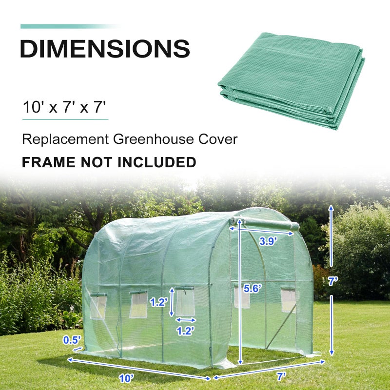 BPS Greenhouse Replacement Cover 20' x 10' x 7' Large Walk in Tunnel Outdoor Plant Gardening Greenhouse Cover (Frame NOT Included) - Image 4