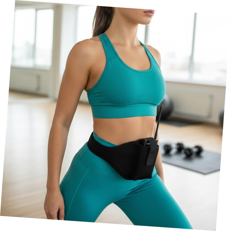 Adjustable Microphone Waist Belt Neoprene Carrier Front Pocket for Gym Yoga Outdoor Activities - Image 5