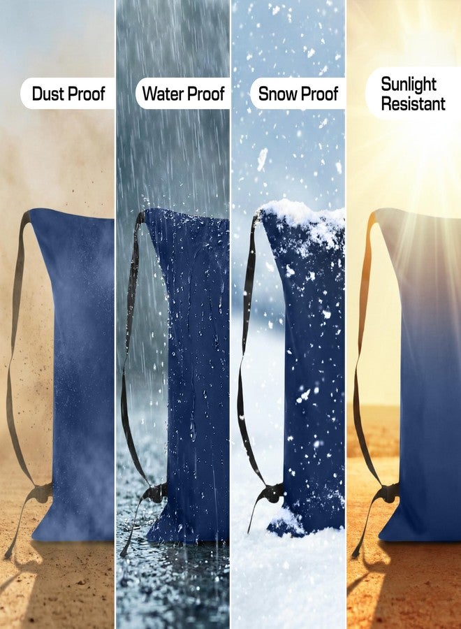 MUTMAIN 45L full bag cover waterproof rain cover for backpack with storage pouch, all side covered bag for School, Laptop, office, Collage bags with shoulder strap, PU material (Navy blue, 40L to 50L) - Image 4