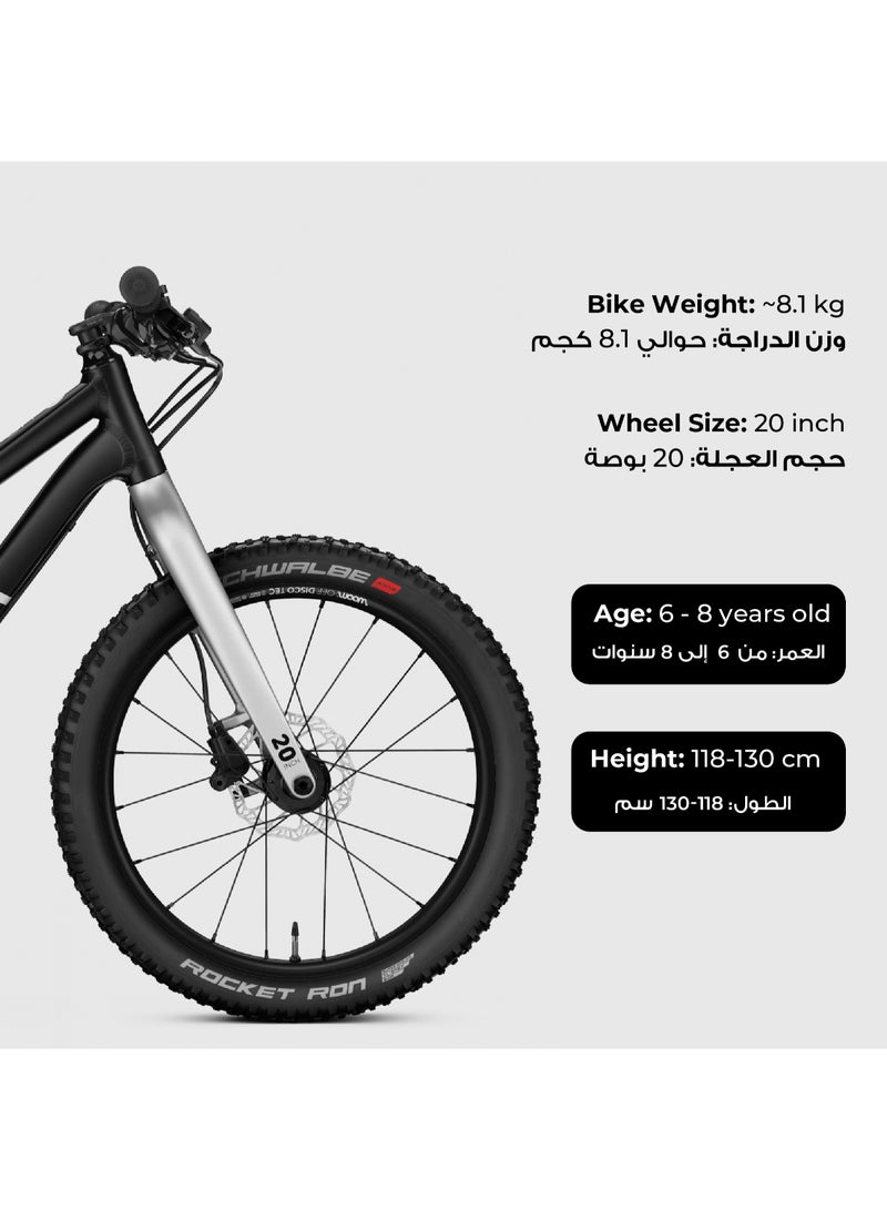 Woom 4 OFF Kids Mountain Bike | 20-inch Wheels | Lightweight Off-Road Junior Bicycle | Disc Brakes | Black - Image 5