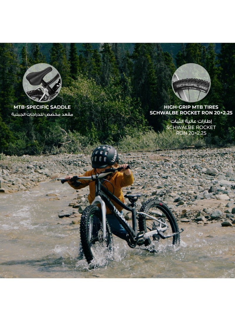 Woom 4 OFF Kids Mountain Bike | 20-inch Wheels | Lightweight Off-Road Junior Bicycle | Disc Brakes | Black - Image 4