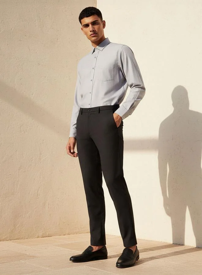Splash FAV ANTHRAZITE Slim Fit Flexi Waist Formal Trousers for Men | Best Price UAE