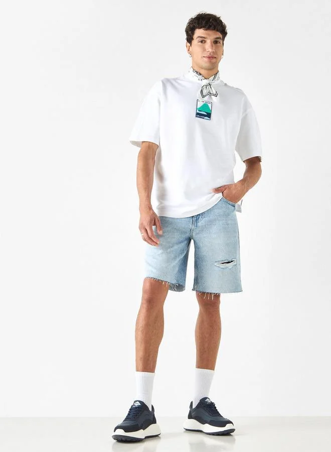 Lee Cooper Lee Cooper Denim Shorts with Ripped Detail and Pockets