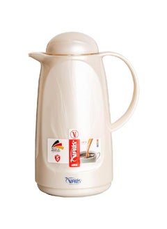 Valk Double Wall Glass Anti-Leakage Wide Mouth Vacuum Flask with Push Cover Pearl White 1 L 04-504  - Image 2