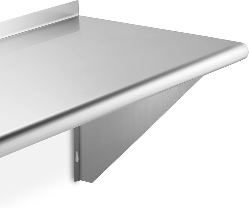 GRIDMANN 12" x 48" Stainless Steel Wall Mount Shelf with Backsplash, Commercial Grade - NSF Certified 18 Gauge Shelving for Restaurant, Kitchen, Utility Room, Garage - Image 5