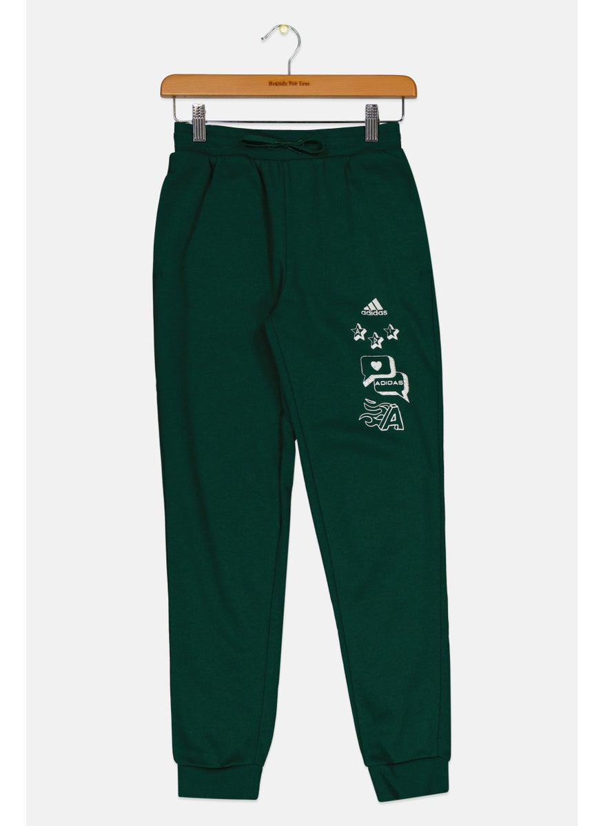 Adidas Kids Girl Sportswear Fit Outdoor Sweatpants, Green  - Image 1