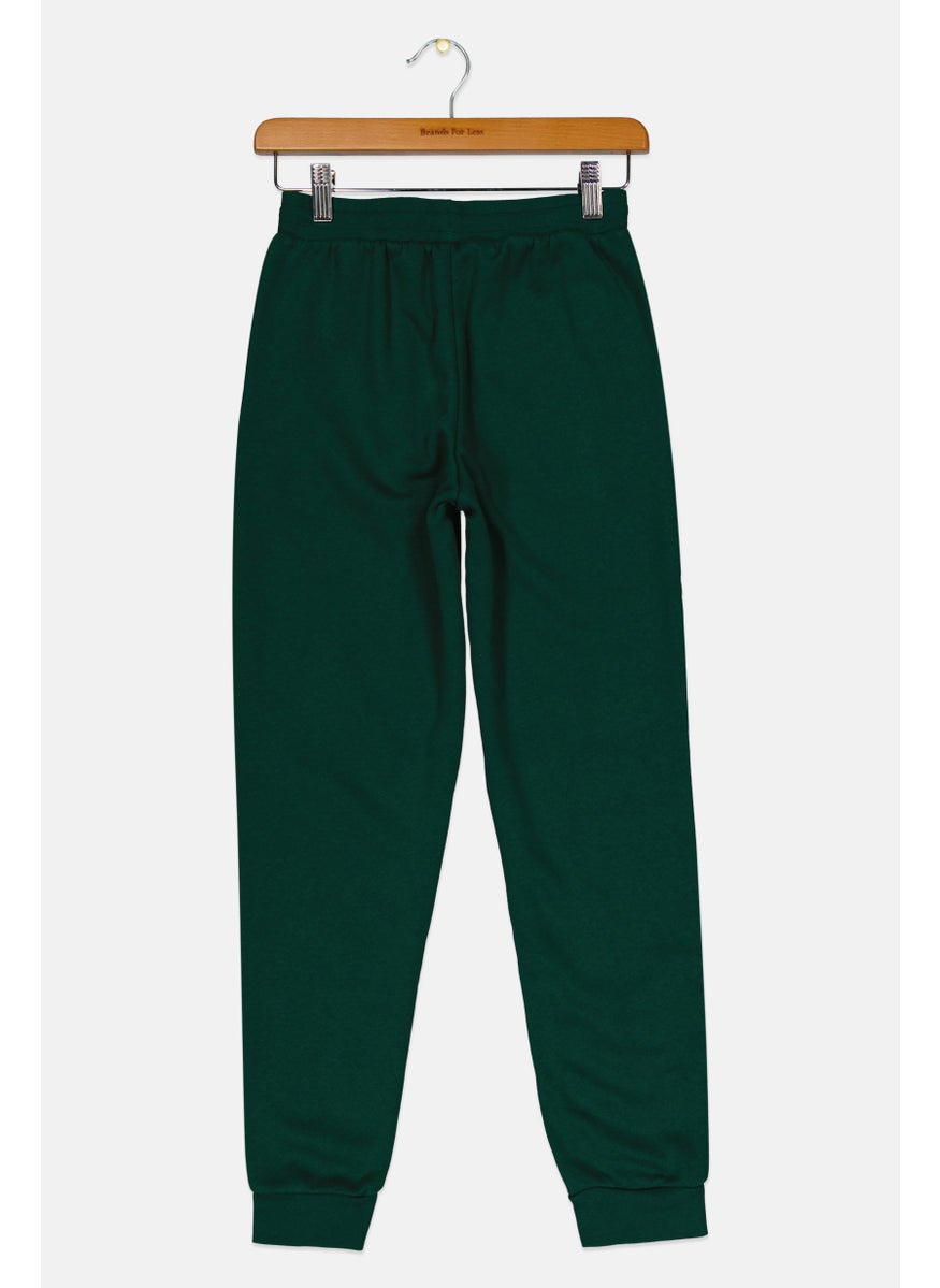 Adidas Kids Girl Sportswear Fit Outdoor Sweatpants, Green  - Image 2