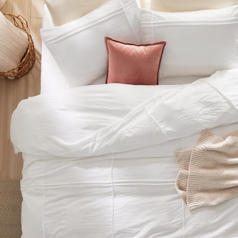 Bedsure Grid Boho 3 Pcs Duvet Cover Set King Size, Shabby Chic Tufted Boho Bedding Set, Includes 1 King Duvet Cover (265 cm x 230 cm) & 2 Pillowcases (50 cm x  90 cm), White - Image 3