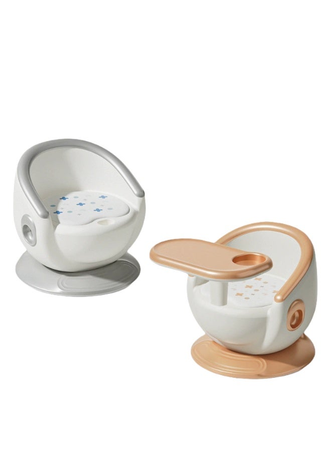 Multifunctional Baby High Chair, Children's Home Detachable Tray Low Seat, Infant Small Stool with Silver Silent Cushion, Transparent Tray, Includes One Spare Soft Cushion. - Image 4