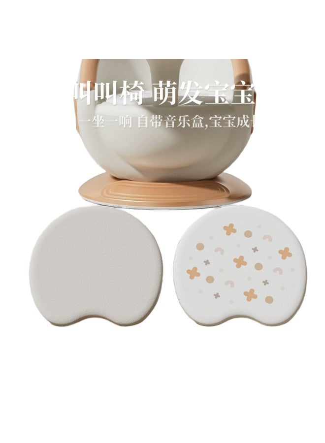 Multifunctional Baby High Chair, Children's Home Detachable Tray Low Seat, Infant Small Stool with Silver Silent Cushion, Transparent Tray, Includes One Spare Soft Cushion. - Image 2