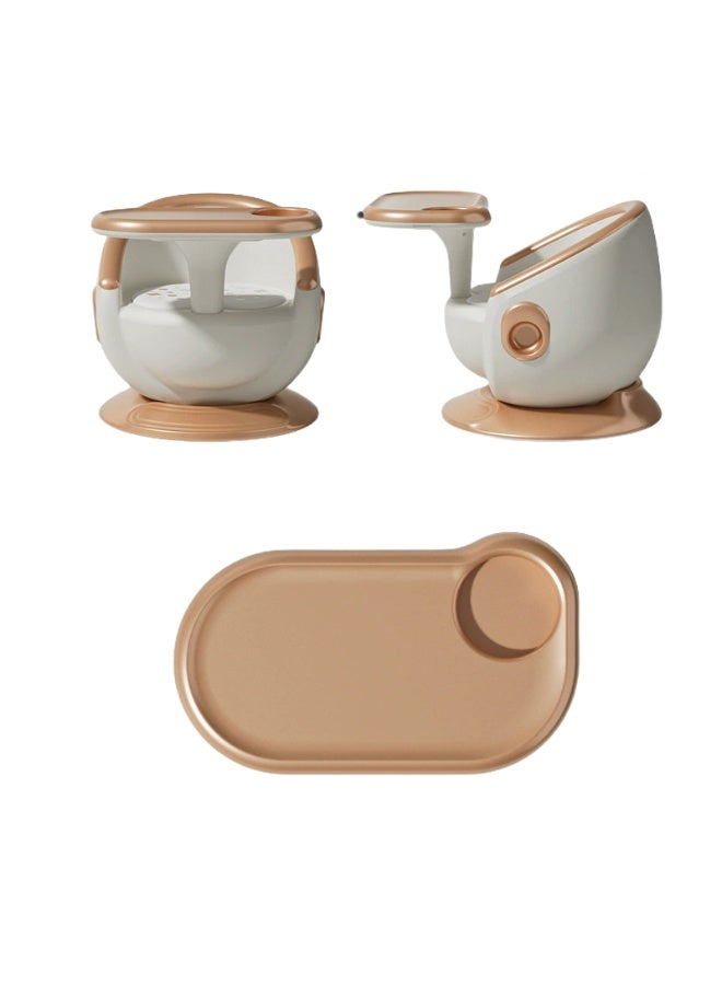 Multifunctional Baby High Chair, Children's Home Detachable Tray Low Seat, Infant Small Stool with Silver Silent Cushion, Transparent Tray, Includes One Spare Soft Cushion. - Image 5