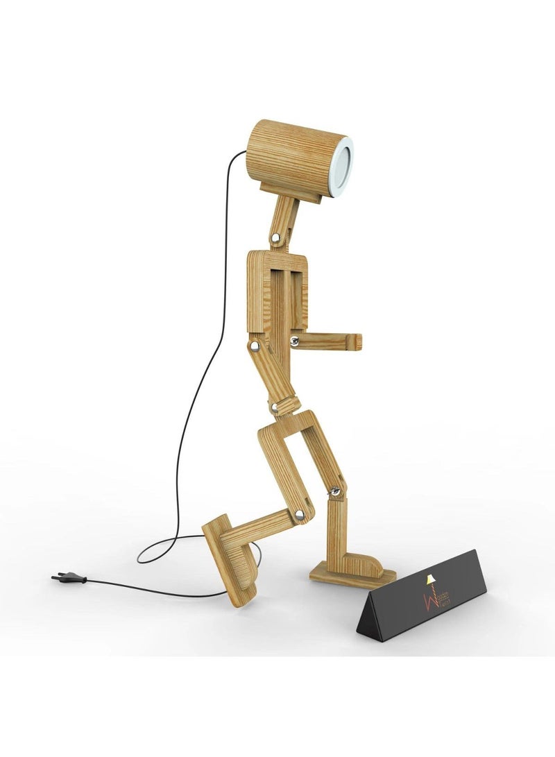 Wooden Twist Wooden Robot Shaped LED Lamp - Image 5