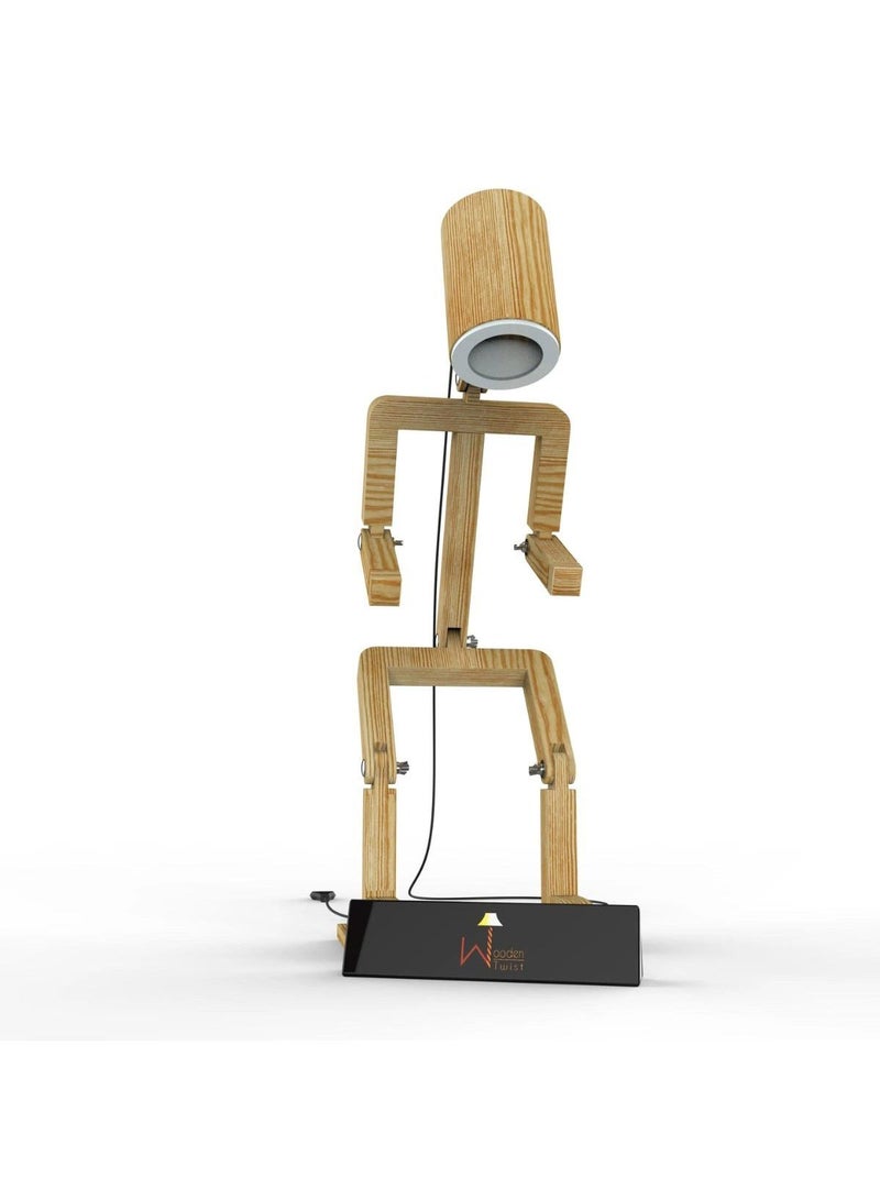 Wooden Twist Wooden Robot Shaped LED Lamp - Image 4