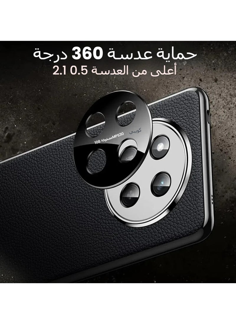 OCTOBER Honor X9C 5g (2024) Deluxe PU leather case with lens protector, Honor X9C fingerprint-proof leather phone case  - Image 2