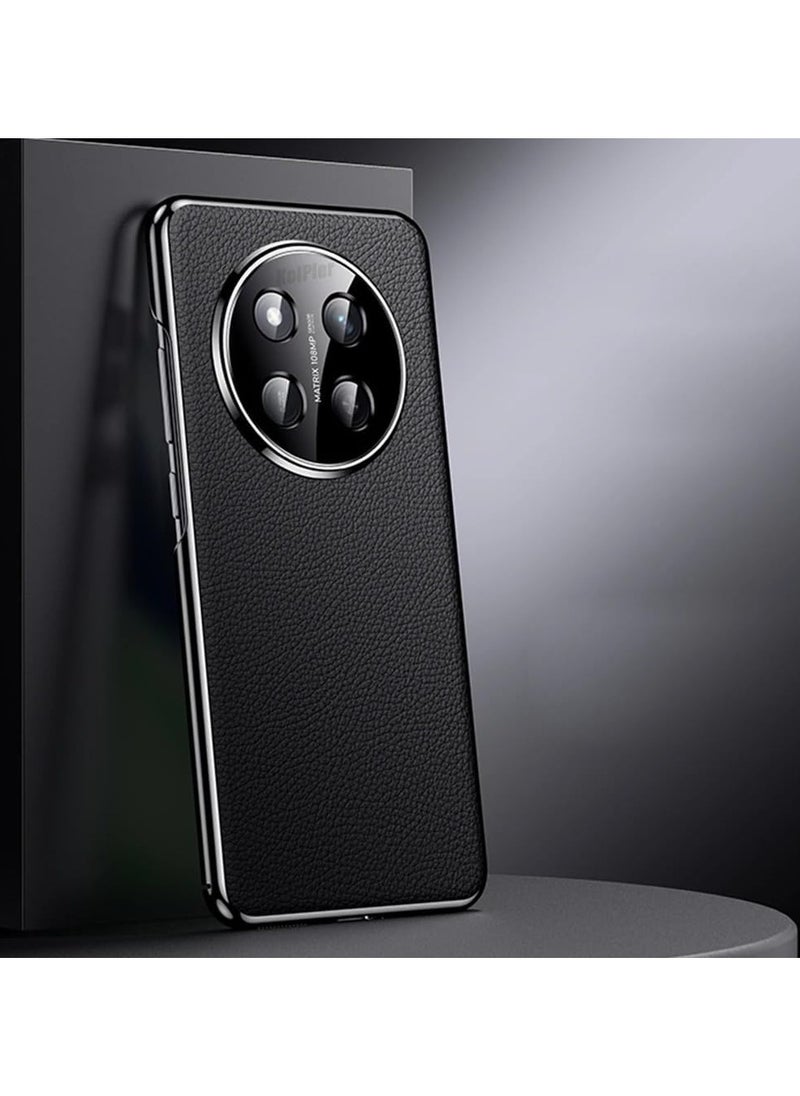 OCTOBER Honor X9C 5g (2024) Deluxe PU leather case with lens protector, Honor X9C fingerprint-proof leather phone case  - Image 1