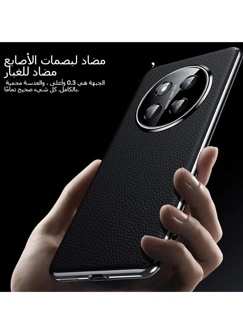 OCTOBER Honor X9C 5g (2024) Deluxe PU leather case with lens protector, Honor X9C fingerprint-proof leather phone case  - Image 5