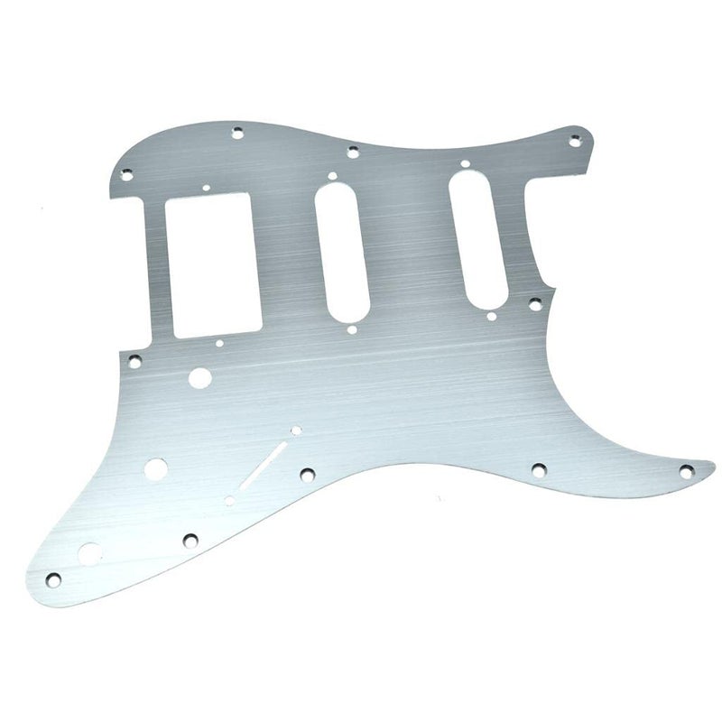 KAISH 11 Hole Metal Aluminum Anodized Modern Style STStrat HSS Pickguard Guitar Pick Guard Scratch Plate for USAMexico StratocasterStrat Silver - Image 2