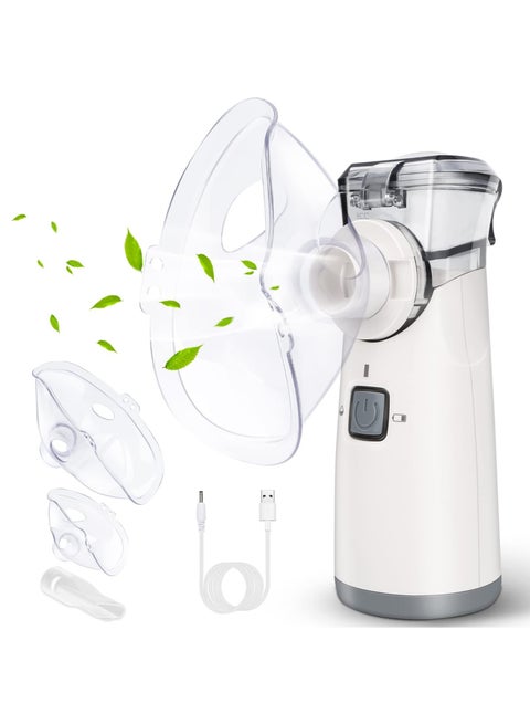 Portable Mesh Nebulizer - Ultrasonic Nebulizers Cool Mist Steam Inhaler, USB/Battery Operated Nebulizer Machine for Home Office Travel Use