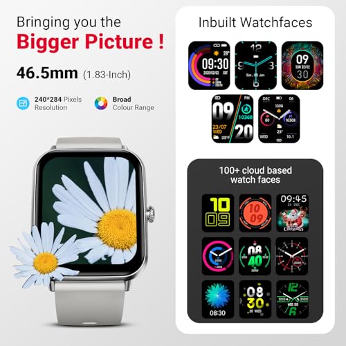 Fire-Boltt Ninja Call Pro Plus 46.48mm (1.83 inch) Smart Watch with Bluetooth Calling, AI Voice Assistance, 120 Sports Modes IP67 Rating, 240 * 280 Pixel High Resolution (Grey) - Image 2