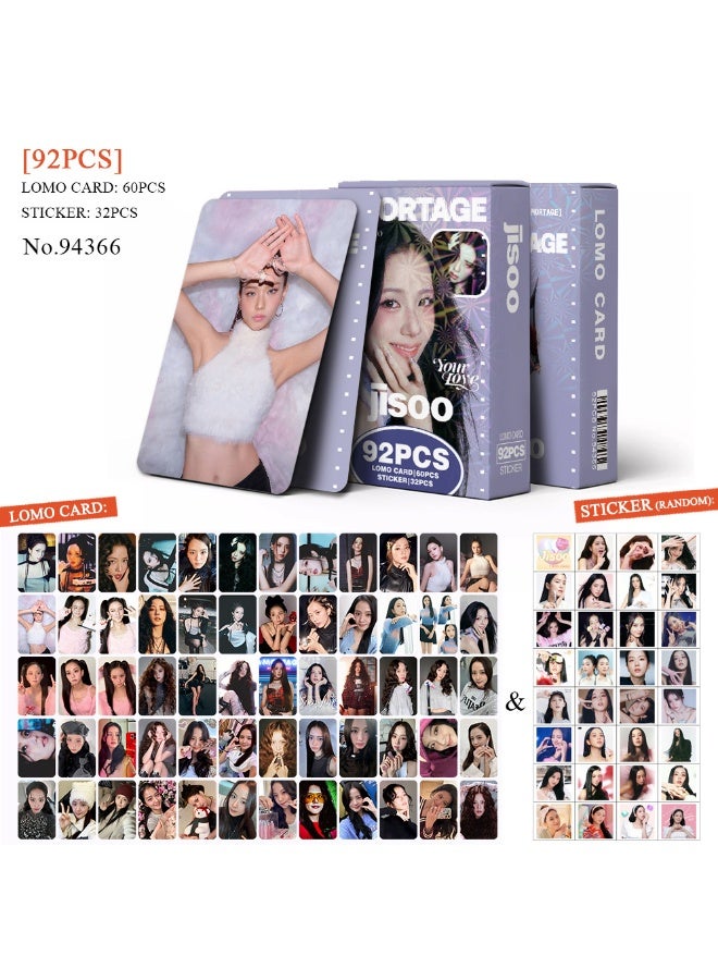 Generic Pink Ink Peripheral Card Liasa Jennie Jisoo Rose Double-sided Lomo Card Greeting Card - Image 1