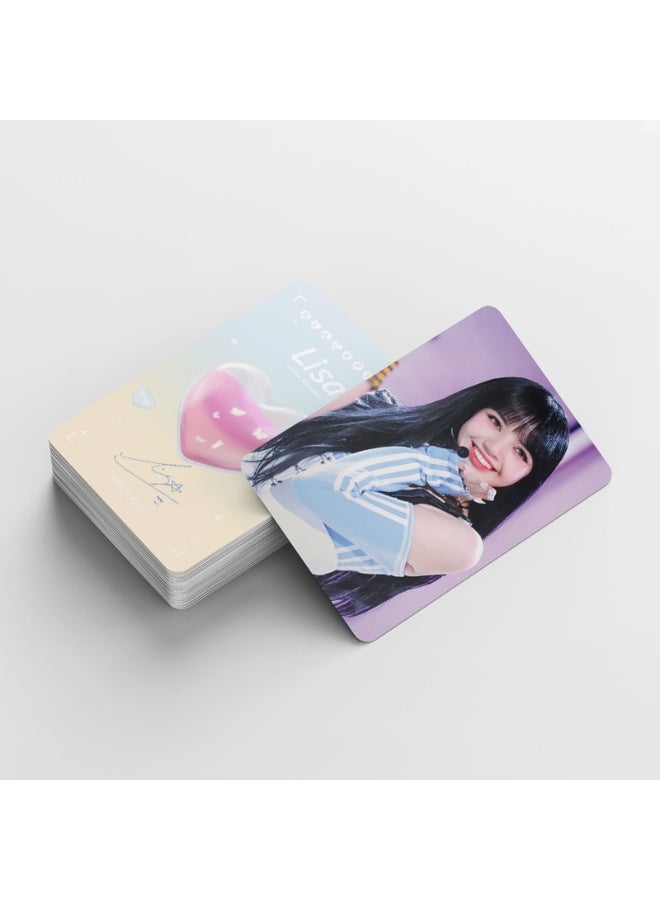 Generic Pink Ink Peripheral Card Liasa Jennie Jisoo Rose Double-sided Lomo Card Greeting Card - Image 3