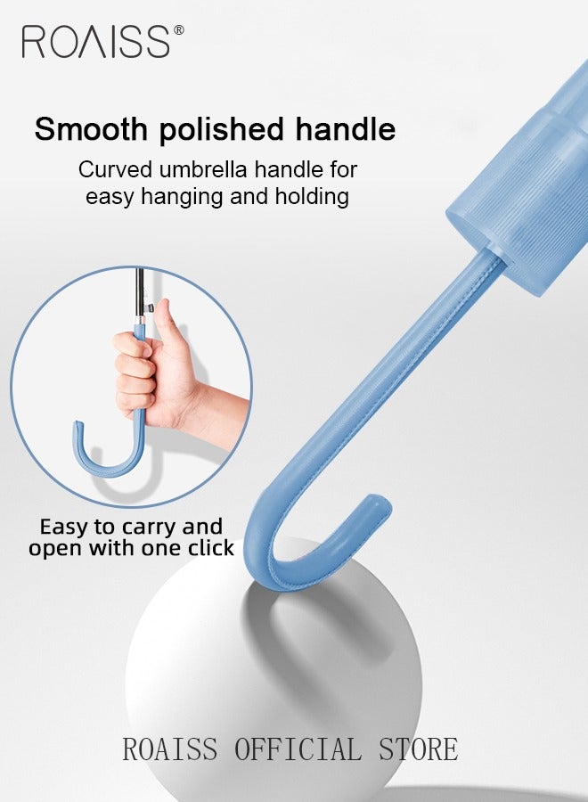 roaiss Unisex Multifunctional Long-Handled Umbrella with Enlarged Surface Three-Layer Rainproof and Windproof Curved Hook for Easy Gripping 16-Rib Design for Rain and Sun - Image 3