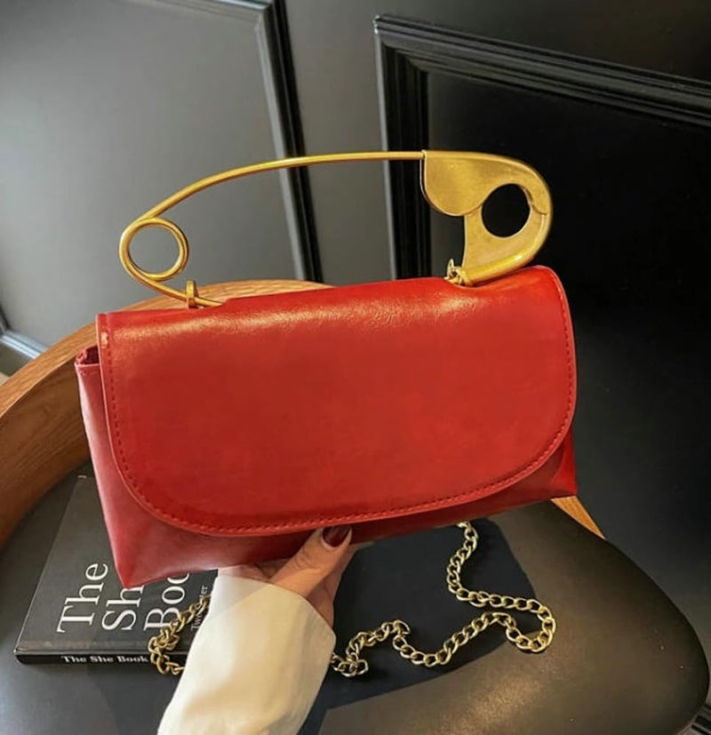 Hzxsny 2025 Trendy Tote Bag Womens Paper Clip Small Top Handle Purse Hobo Clutch Faux Leather Crossbody Bag Shoulder Handbag Purse - Image 3