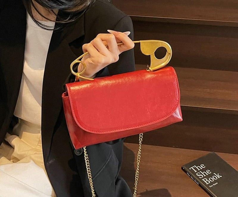 Hzxsny 2025 Trendy Tote Bag Womens Paper Clip Small Top Handle Purse Hobo Clutch Faux Leather Crossbody Bag Shoulder Handbag Purse - Image 2