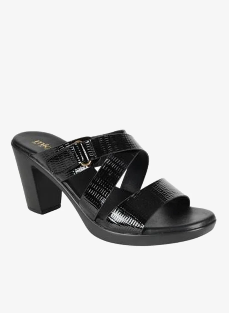 ميشيل مورجان صنادل ميشيل مورغان النسائية بكعب عالٍ أسود