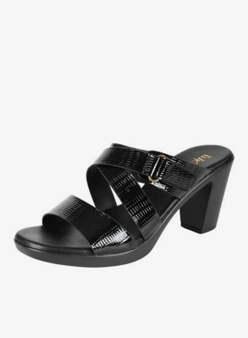 ميشيل مورجان صنادل ميشيل مورغان النسائية بكعب عالٍ أسود