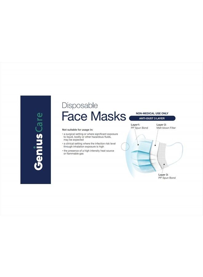 Dynarex Genius Care 3-Ply Disposable Face Masks 25 ea - Image 2