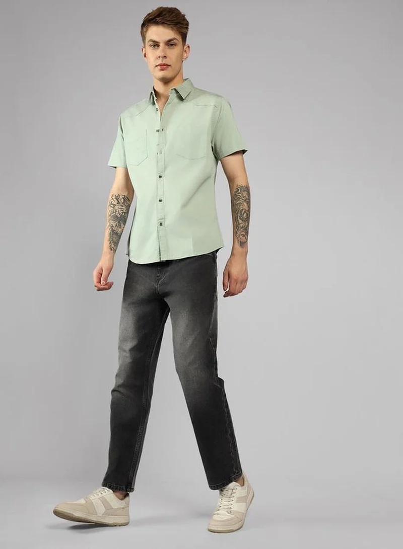 Dennis Lingo Men's Multicoloured 100% Cotton Solid Button Down Relaxed Fit Shirt