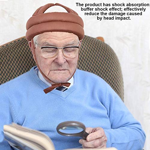 TOPINCN Elder Head Safety Helmet, Thick Soft Hollow Out Full Head Protective Hat Old Man Anti Collision Fall Prevention Helmet with Lace Head Protection for Old Man Surgery Recovery Head Injury(Khaki) - Image 2