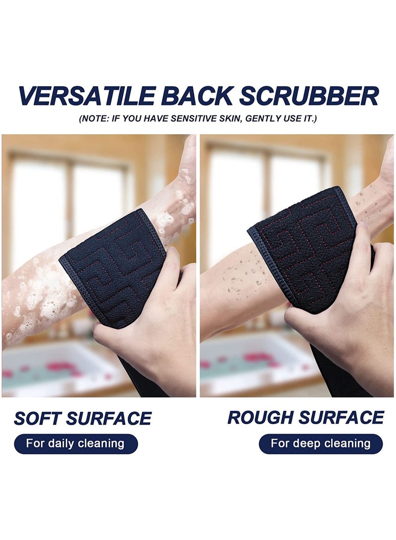 SOLARAE Exfoliating Back Scrubber for Shower Double-Sided Back Scrub Washcloth with Handles 38 Inches Body Exfoliator Bath Tool to Clean Your Body Deeply for Men & Women Skin Care - Image 4