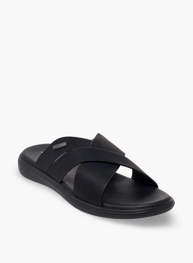 LBL By Shoexpress BLACK Men Criss-Cross Comfort Sandals for Men | Best Price UAE