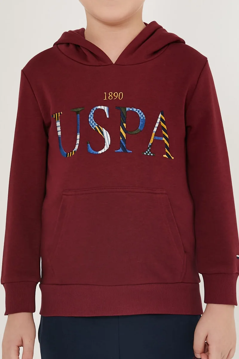 U.S. Polo Assn. BASE. Polo Assn. Beauty Girl Claret Red Boy Tracksuit Set