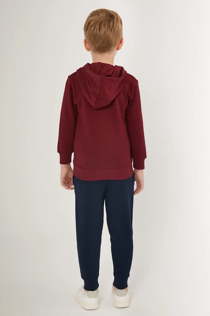 U.S. Polo Assn. BASE. Polo Assn. Beauty Girl Claret Red Boy Tracksuit Set