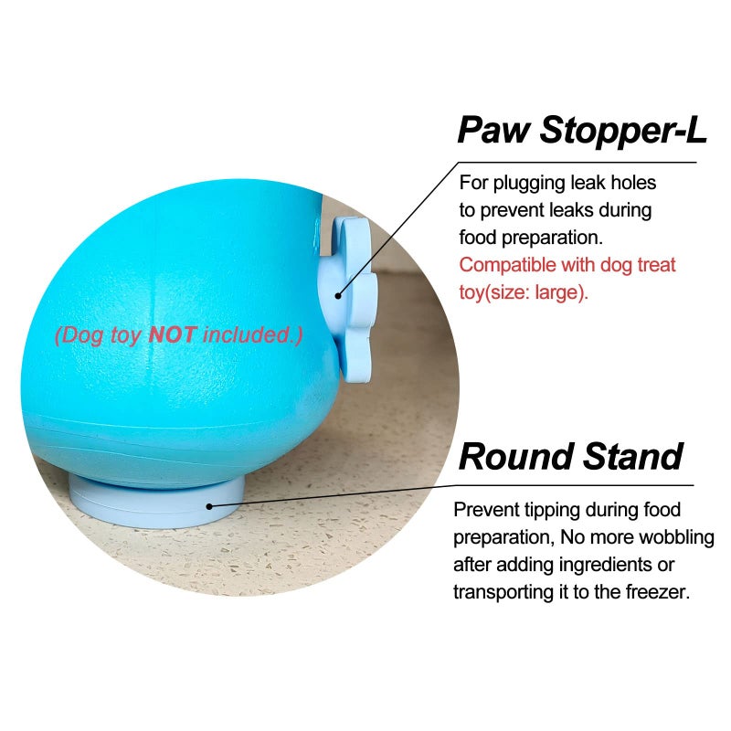 HomDsg Silicone Plug and Stand for Dog Treat Toy (Size: L & XL), Includes Paw Stopper and Round Holder Only, 2 Pack - Image 2