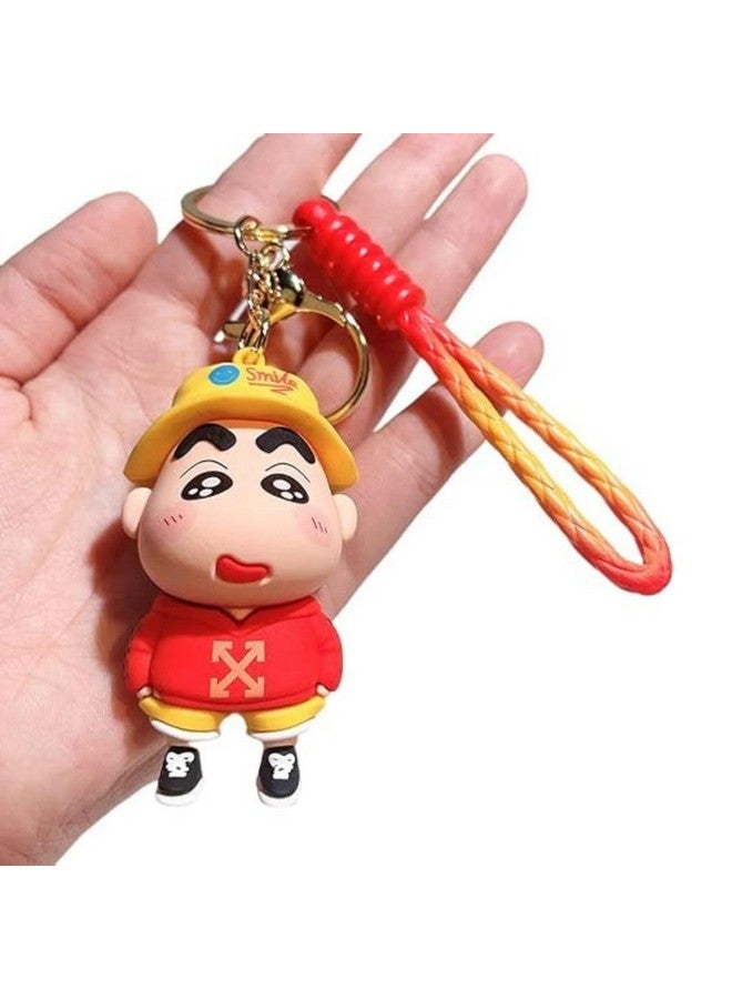 ZEPOLI - Cute Cartoon 3D Silicone High -Quality PVC Material Keychain, Suitable for Boys and Girls - Pack of 1. (SINCHAIN RED YELLOW) - Image 1