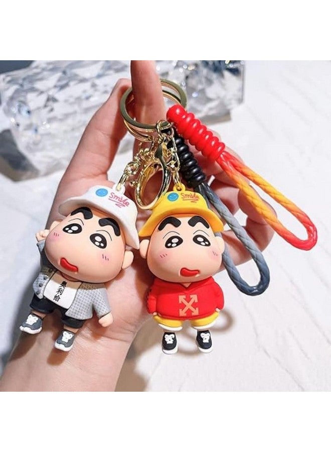 ZEPOLI - Cute Cartoon 3D Silicone High -Quality PVC Material Keychain, Suitable for Boys and Girls - Pack of 1. (SINCHAIN RED YELLOW) - Image 5